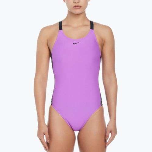 Жіночий злитий купальник Nike Logo Tape Fastback фуксія dream