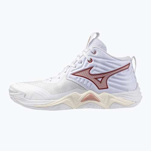 Кросівки волейбольні жіночі Mizuno Wave Momentum Elite Mid white/rose elegance/lava falls