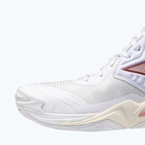 Кросівки волейбольні жіночі Mizuno Wave Momentum Elite Mid white/rose elegance/lava falls