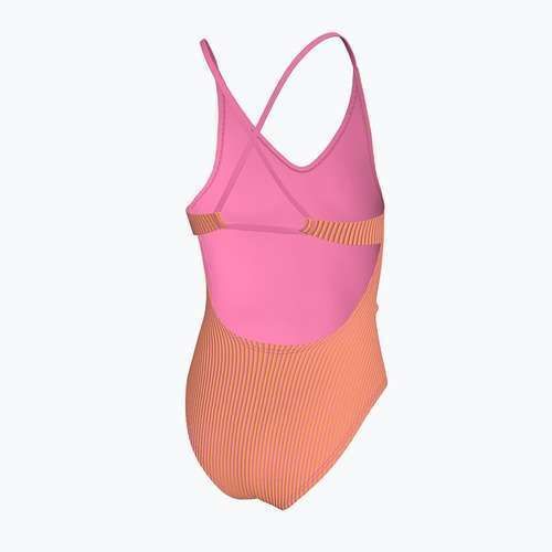 Купальник суцільний дитячий Nike Ocean Bound Ripple Texture Lace Up pink glow