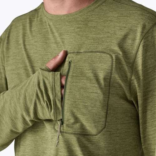 Лонгслів чоловічий Patagonia Capilene Cool Sun caper green/buckhorn green x-dye