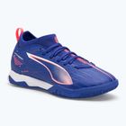 Дитячі футбольні бутси PUMA Ultra 5 Match It + Mid Jr лазуровий лазур / пума білий / захід сонця