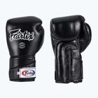 Стильні кутові спаринг-боксерські рукавички Fairtex - закритий великий палець чорні