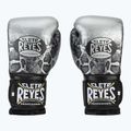 Боксерські рукавички Cleto Reyes Velcro Sparring сріблясто-чорні на липучках 2