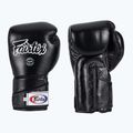 Стильні кутові спаринг-боксерські рукавички Fairtex - закритий великий палець чорні