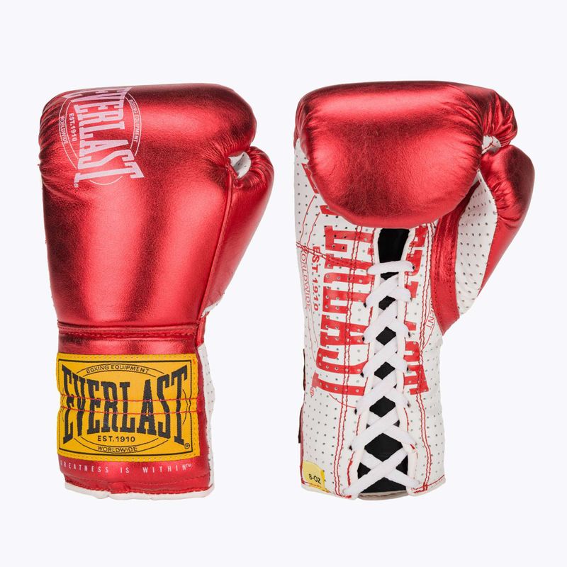 Шкіряні боксерські рукавички Everlast Fight червоні