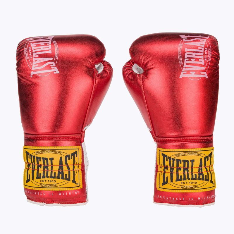 Шкіряні боксерські рукавички Everlast Fight червоні 2