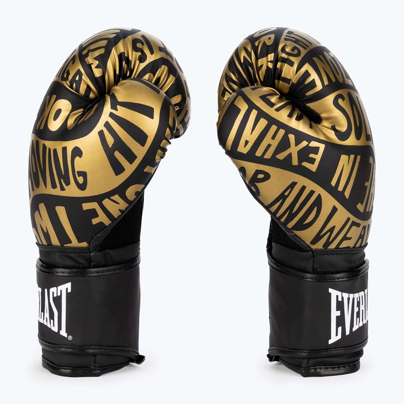 Рукавиці боксерські Everlast Spark чорно-золоті EV2150 BLK/GLD 4