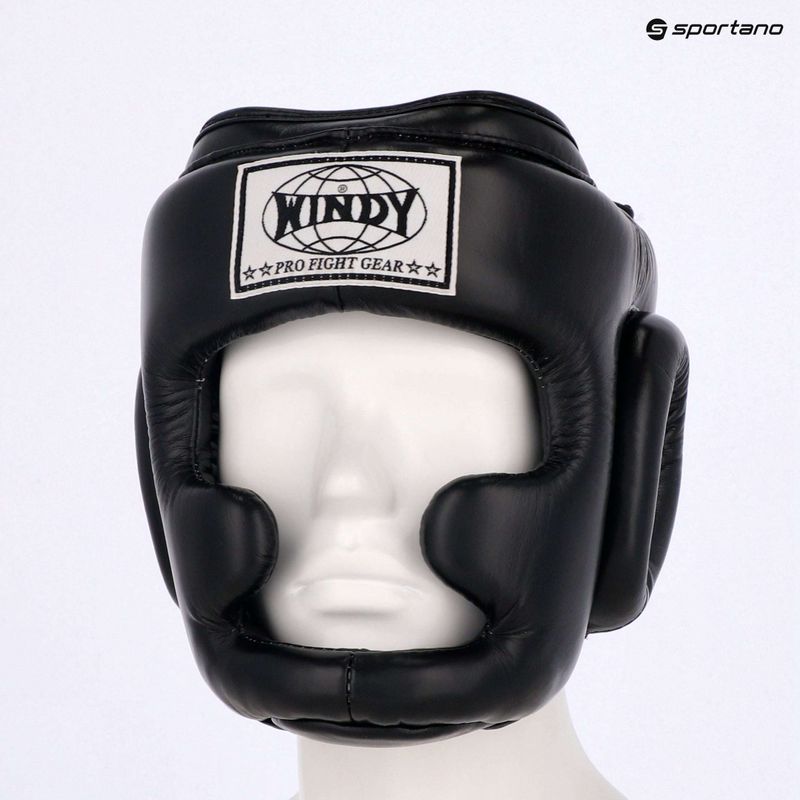 Шолом боксерський WINDY Genuine Leather black 6