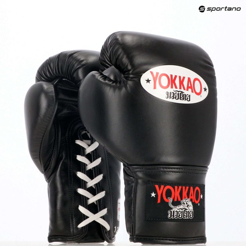 Рукавиці боксерські чоловічі YOKKAO Matrix Lace Up black 8