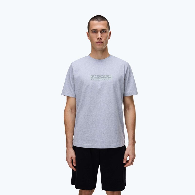 Футболка чоловіча Napapijri S-Box Logo light grey melange