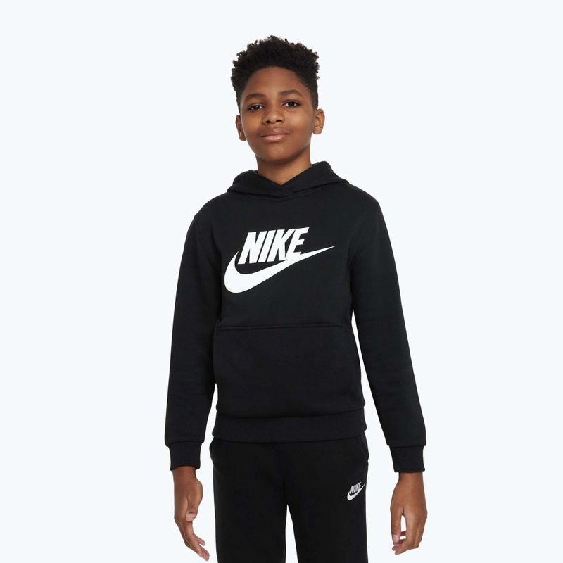 Дитяча флісова толстовка Nike Club чорний/білий 5