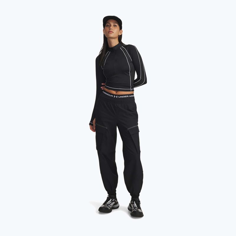 Лонгслів для тренувань жіночий Under Armour ColdGear Textured 1/2 Zip black/white/metalic silver 2