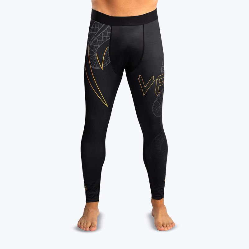 Легінси для тренувань чоловічі Venum Serpenti Spats black/silver/gold
