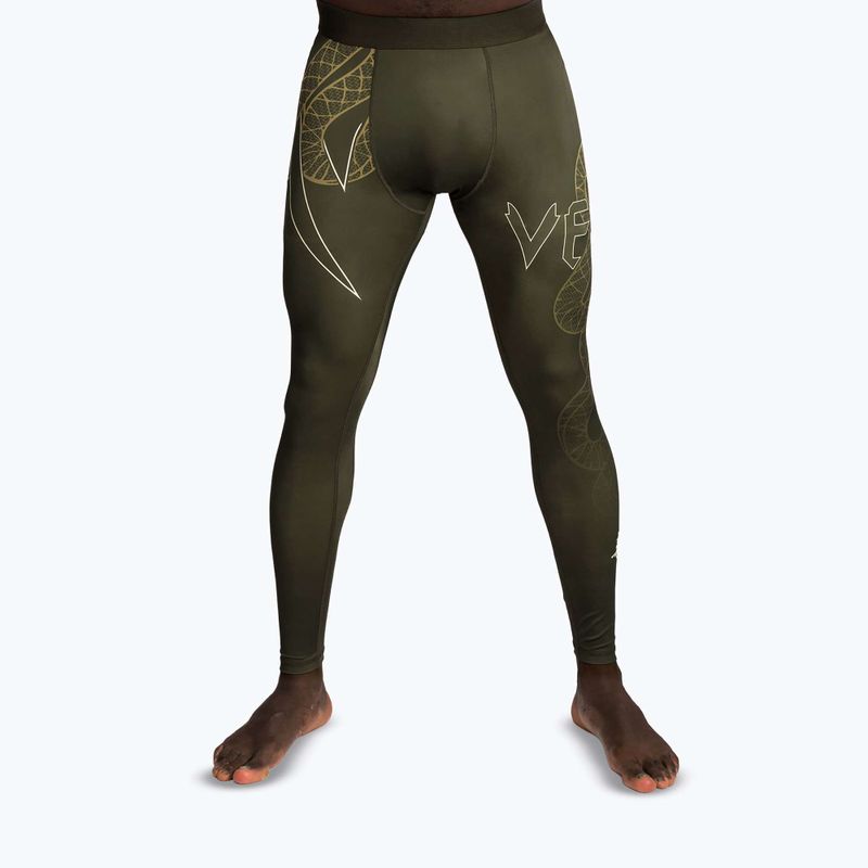 Легінси для тренувань чоловічі Venum Serpenti Spats khaki/bronze/ivory