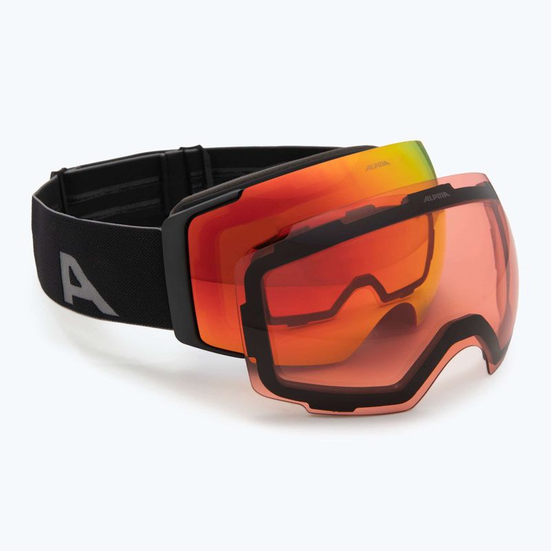 Окуляри гірськолижні Alpina Falera Mag Q-Lite black matt/red/pink