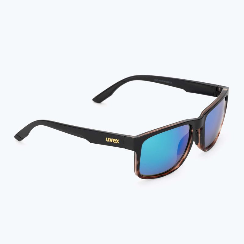 Окуляри сонцезахисні UVEX Poise black demi matt/mirror green