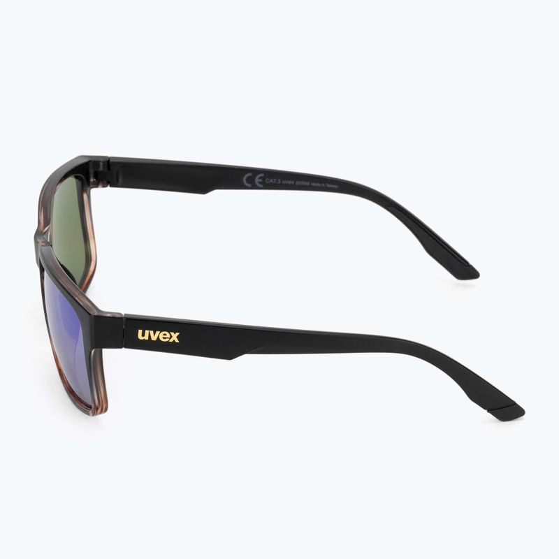Окуляри сонцезахисні UVEX Poise black demi matt/mirror green 4