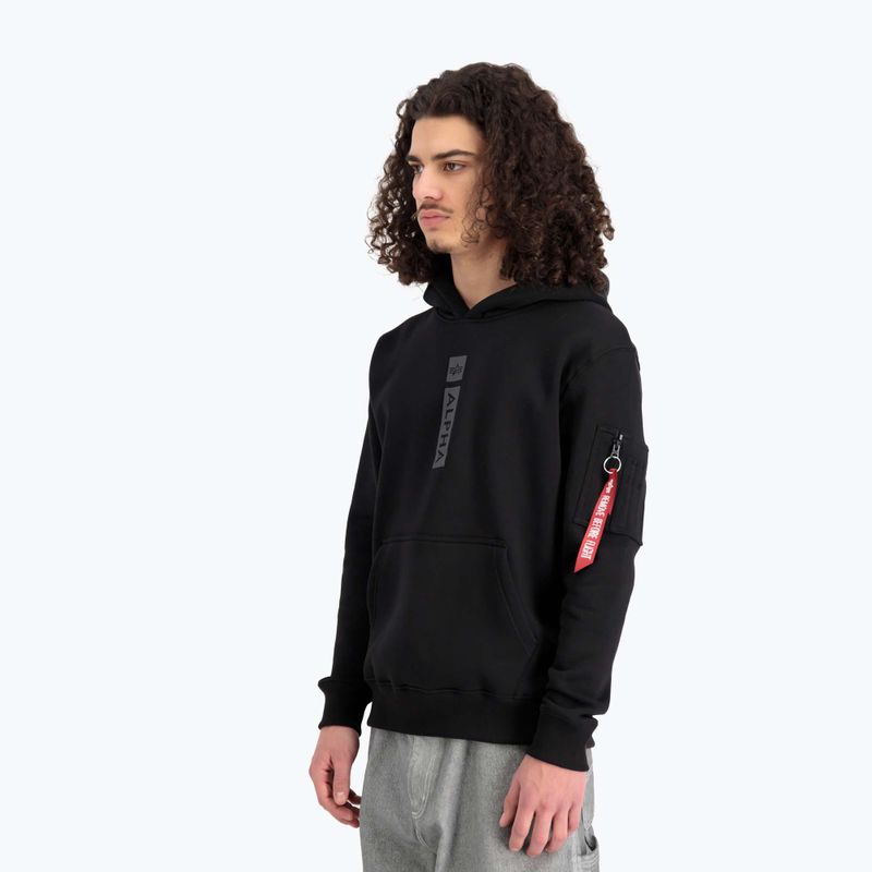 Кофта чоловіча Alpha Industries Puff Print Hoodie black