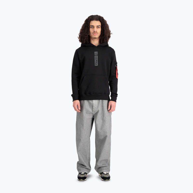 Кофта чоловіча Alpha Industries Puff Print Hoodie black 2