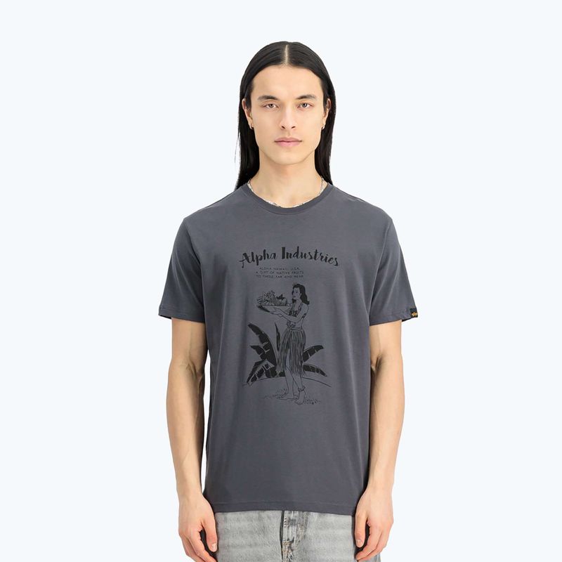 Футболка чоловіча Alpha Industries Hawaii vintage grey