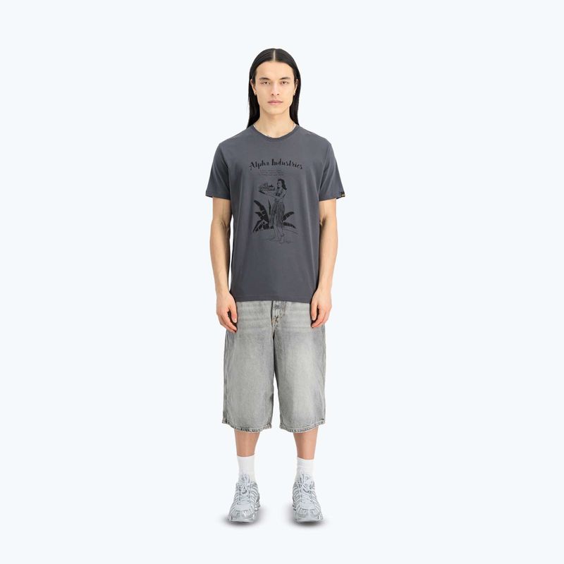 Футболка чоловіча Alpha Industries Hawaii vintage grey 2