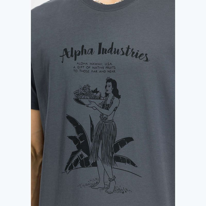 Футболка чоловіча Alpha Industries Hawaii vintage grey 6