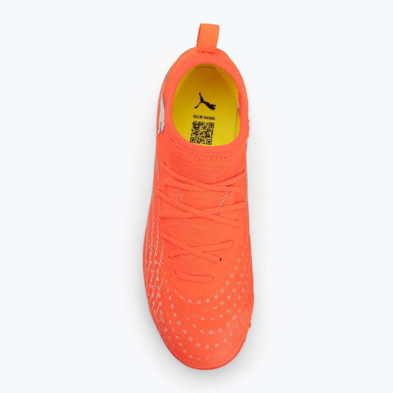 Кросівки футбольні дитячі PUMA Future 9 Match TT + Mid Jr glowing red/puma white/puma black/puma silver 5