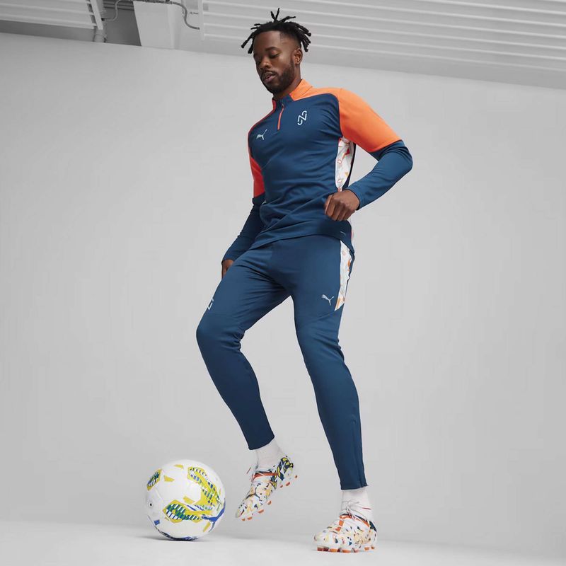 Кофта футбольна чоловіча PUMA Neymar Jr Creativity 1/4 Zip Top ocean tropic/hot heat 6