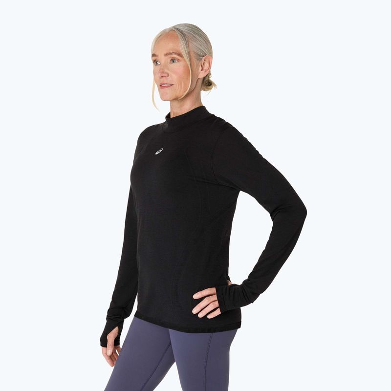 Лонгслів для бігу жіночий ASICS Road Winter Seamless performance black 4