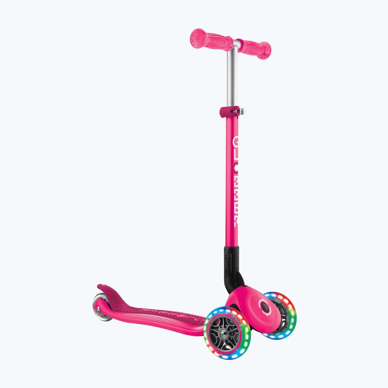 Самокат триколісний дитячий Globber Primo Foldable Lights fuchsia