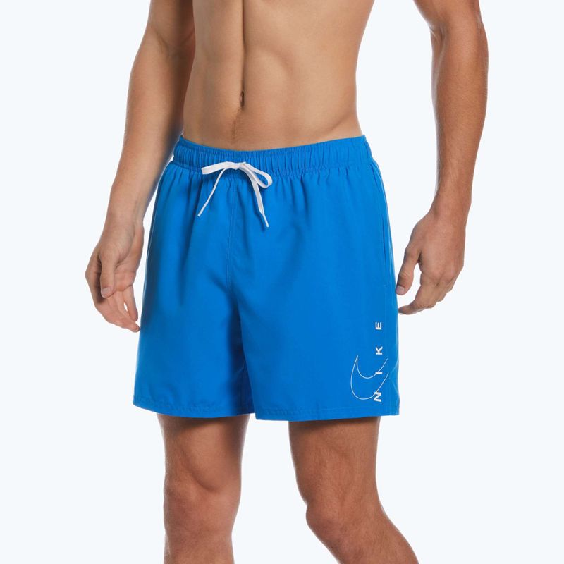 Шорти для плавання чоловічі Nike Swoosh Break 5" Volley блакитні NESSC601-458