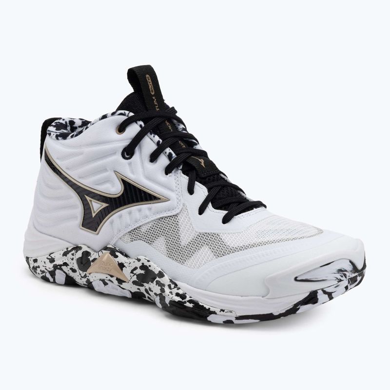 Кросівки волейбольні Mizuno Wave Momentum Elite Mid white/black/ge gold