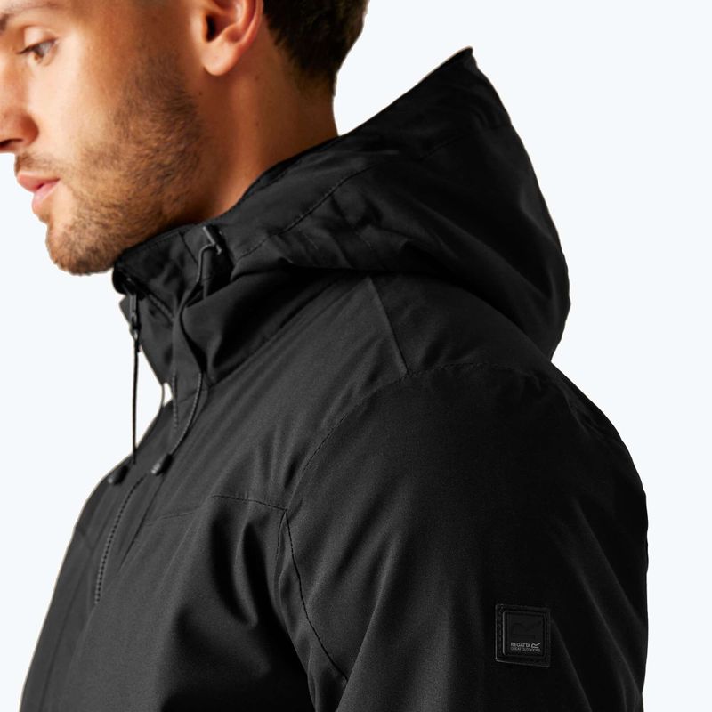 Куртка дощовик чоловіча Regatta Balaton black/pumpkin spice 5