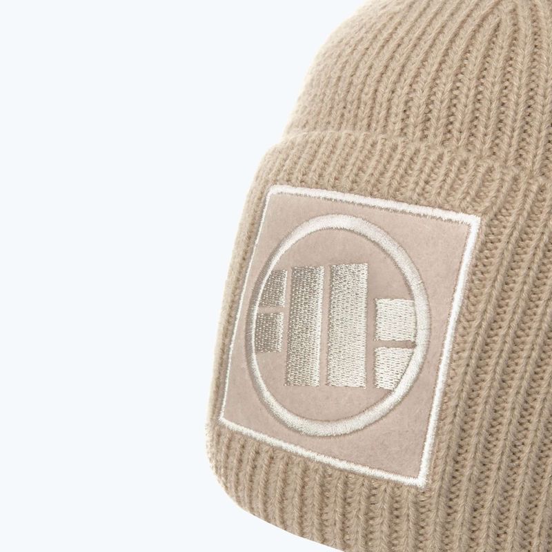 Шапка зимова чоловіча Pitbull Beanie Logo Single Layer Cuff sand 3