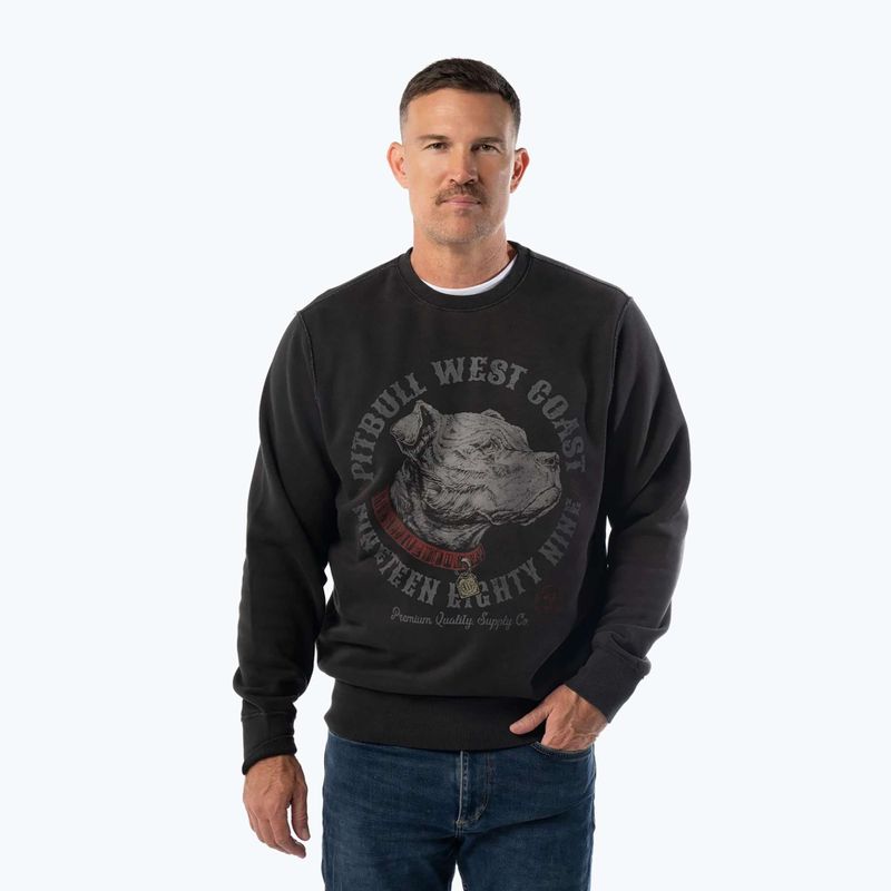Кофта чоловіча Pitbull Strenght & Respect Crewneck washed dark graphite