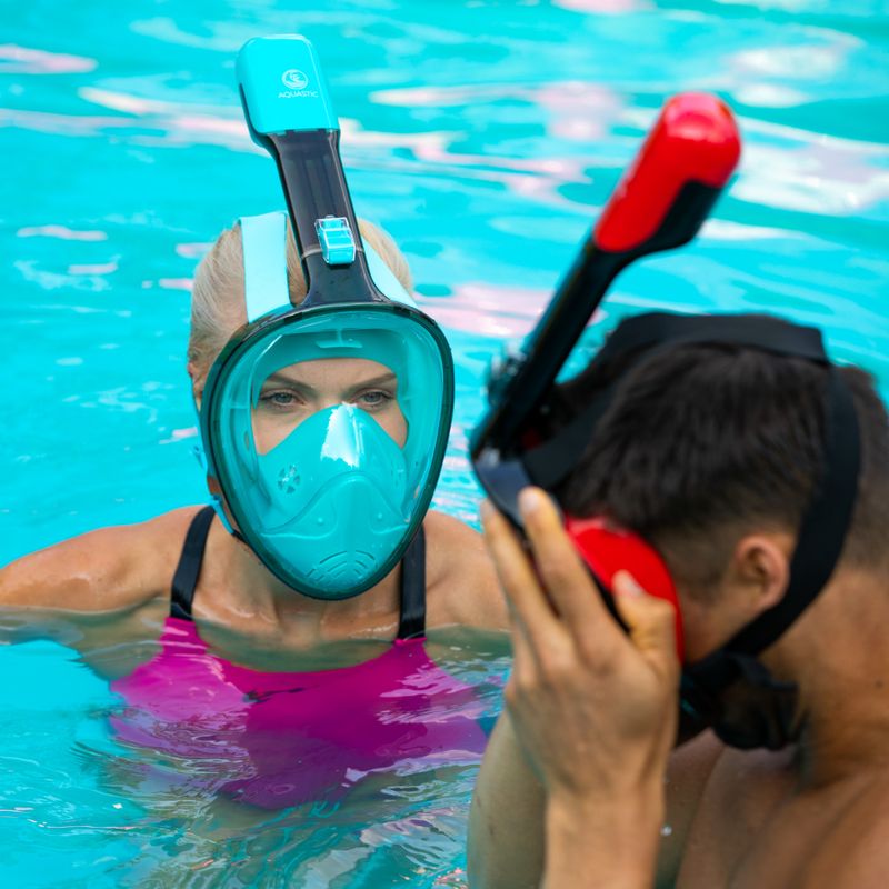 Повнолицева маска для снорклінгу AQUASTIC SMA-01SN блакитна 4