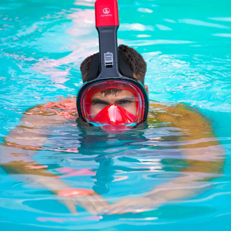 Повнолицева маска для снорклінгу AQUASTIC SMA-01SC червона 4