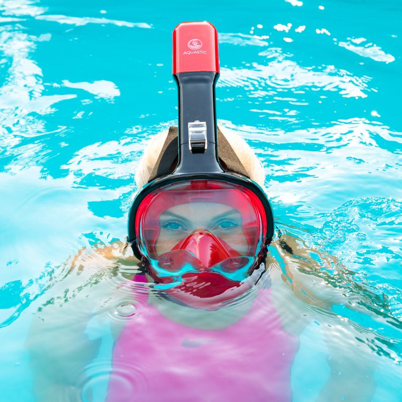 Повнолицева маска для снорклінгу AQUASTIC SMA-01SC червона 5