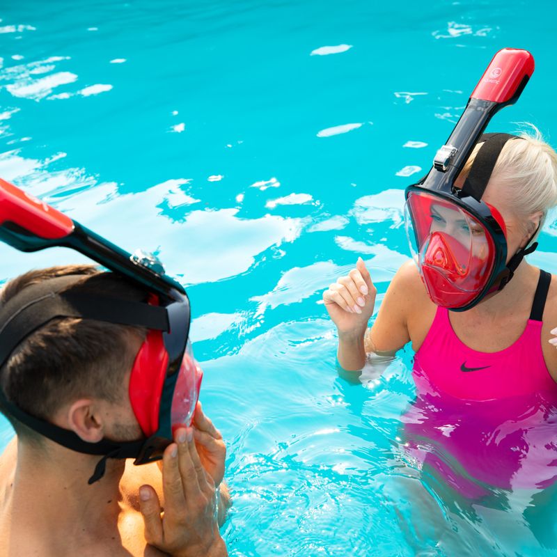 Повнолицева маска для снорклінгу AQUASTIC SMA-01SC червона 7