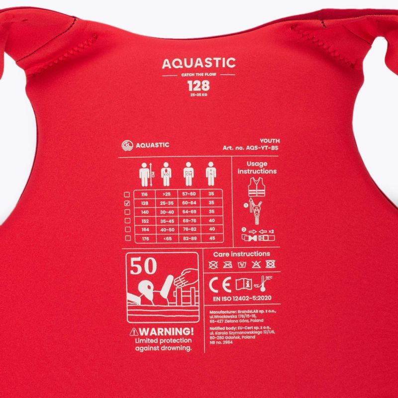 Жилет страхувальний дитячий AQUASTIC Youth 50N червоний 7