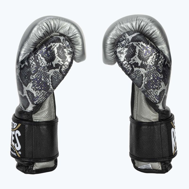 Боксерські рукавички Cleto Reyes Velcro Sparring сріблясто-чорні на липучках 4