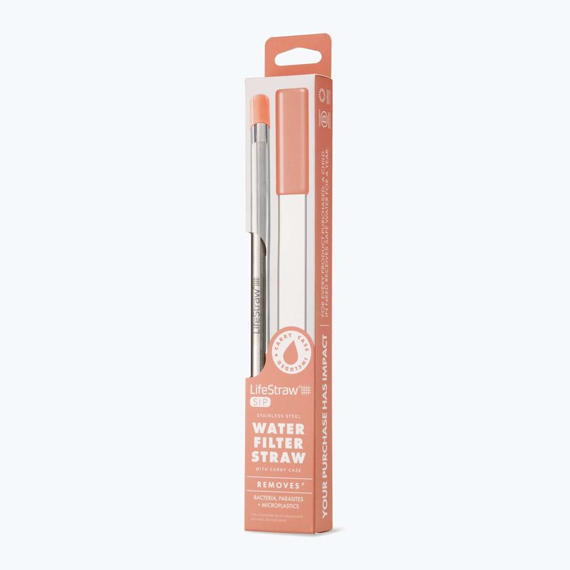 Соломинка фільтруюча для води LifeStraw SIP 1-Piece with Carry Case apricot 3