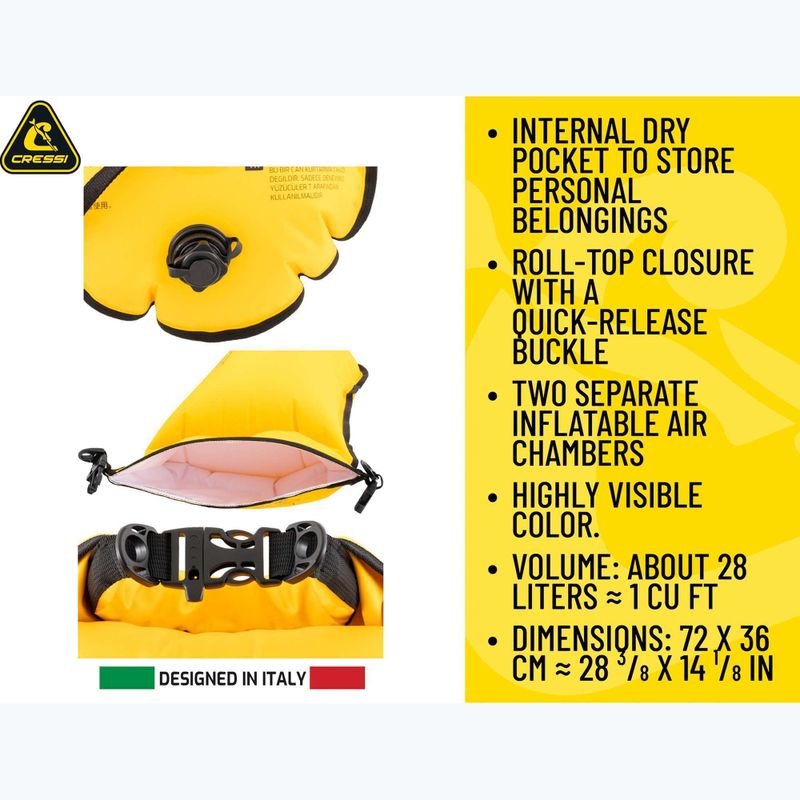 Буй страхувальний Cressi Glide Pro yellow 13