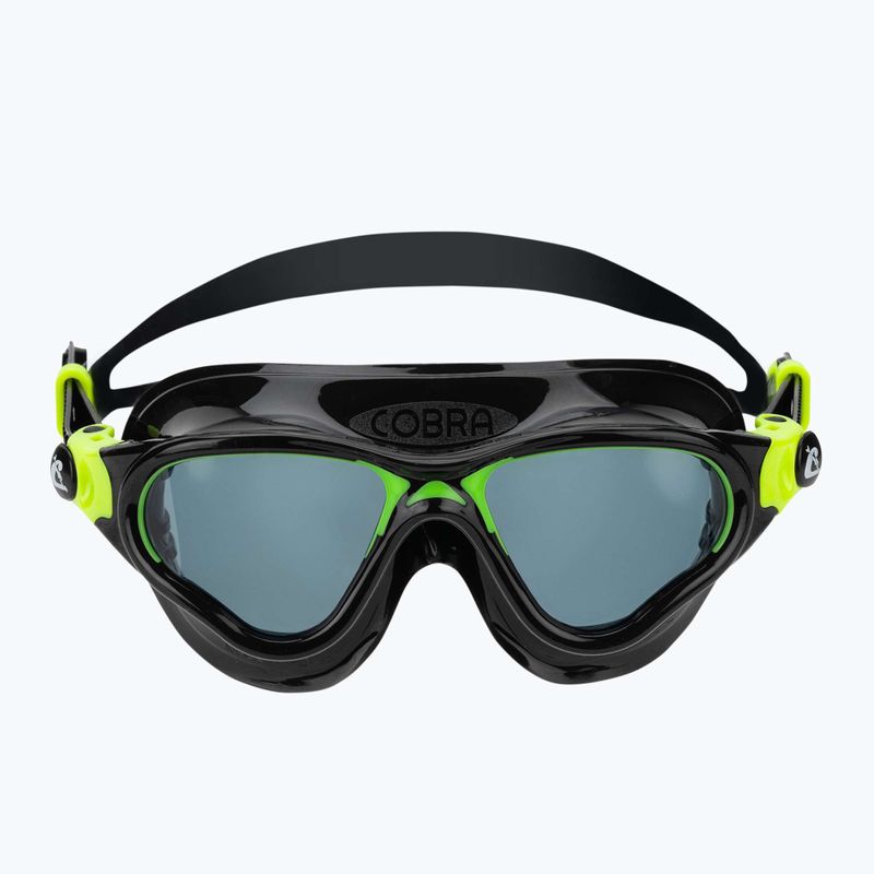 Маска для плавання Cressi Cobra black/black/lime smoked 2