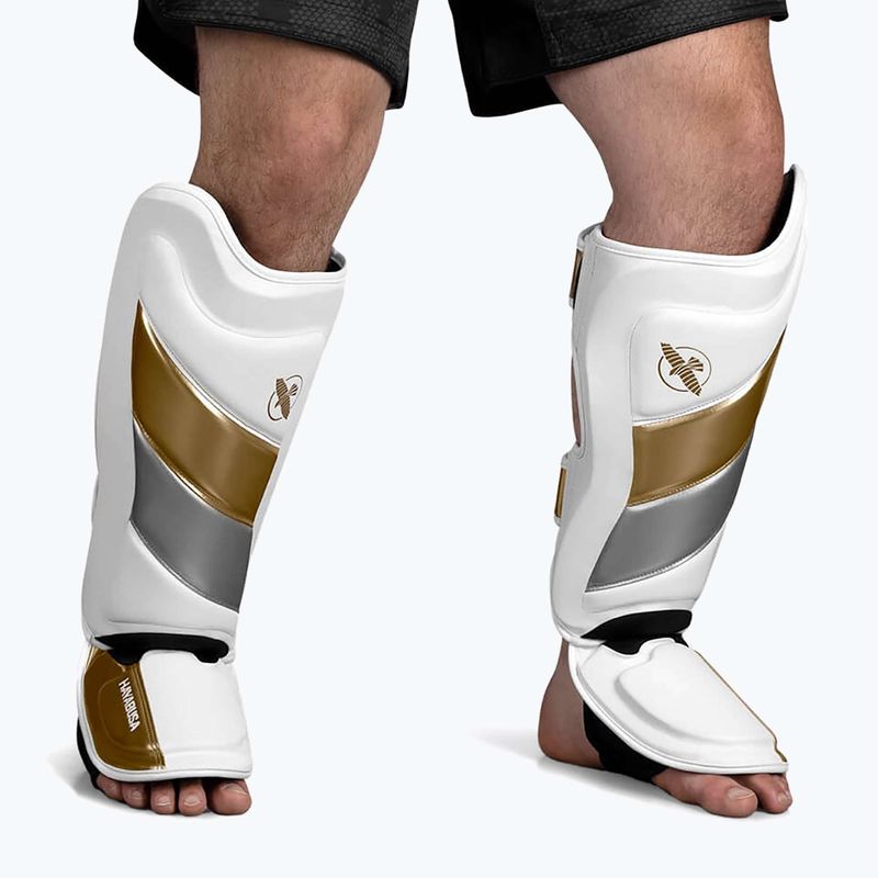 Протектори гомілок Hayabusa T3 Striking Shin Guards біло-золоті T3SSG 6
