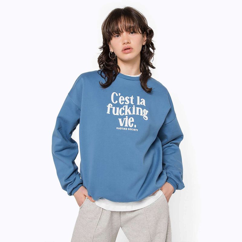 Кофта чоловіча Kaotiko C'est la vie denim blue