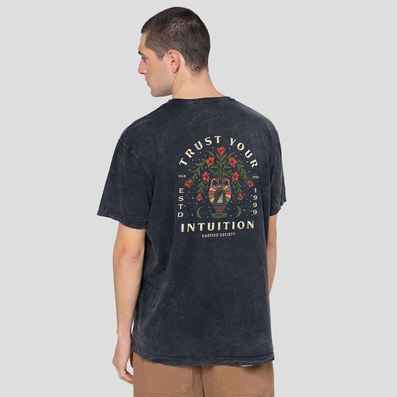 Футболка чоловіча Kaotiko Washed Trust Your Intuition black 3