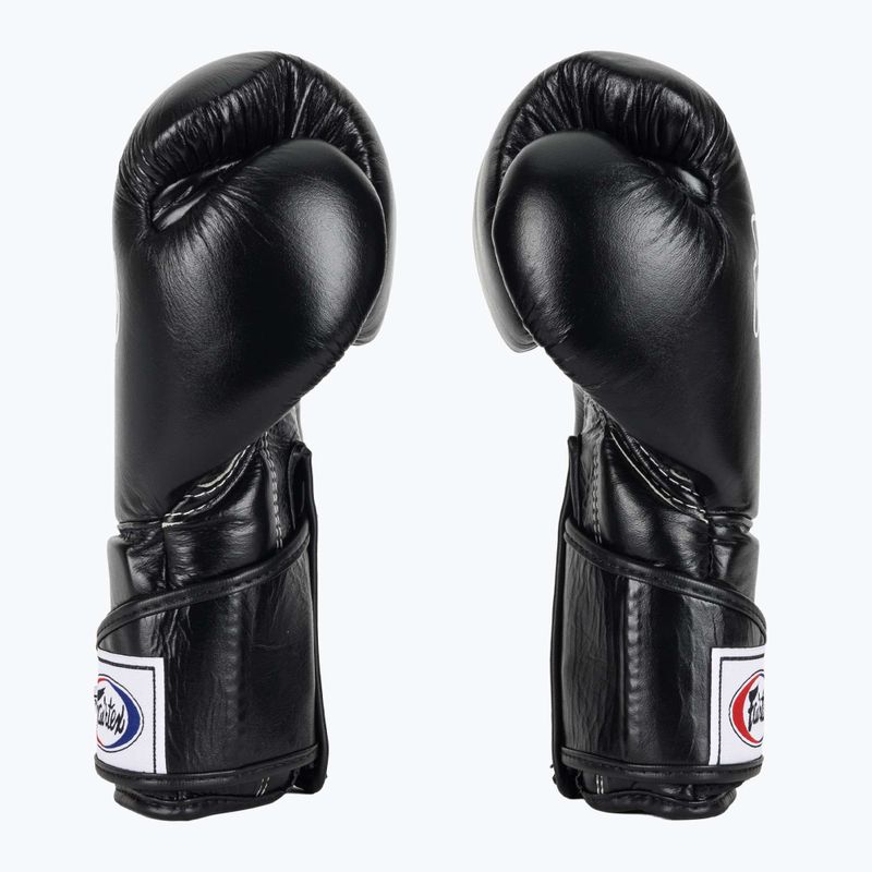 Стильні кутові спаринг-боксерські рукавички Fairtex - закритий великий палець чорні 4
