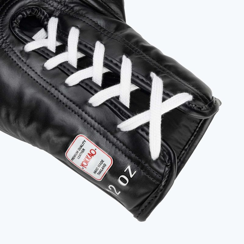 Рукавиці боксерські чоловічі YOKKAO Matrix Lace Up black 6